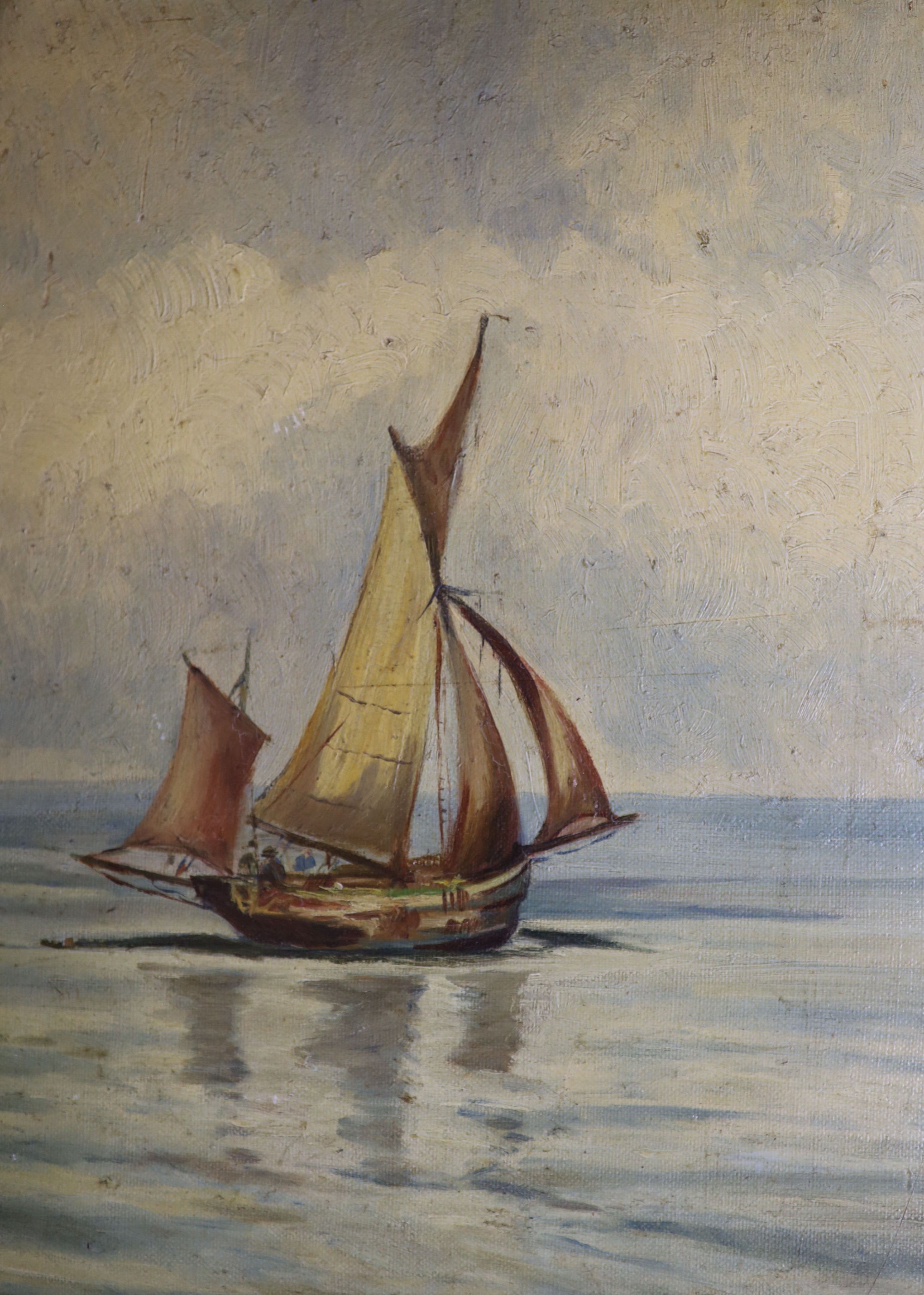 H. Crane, watercolour and gouache, The Danish Steamship, Sigrid, 18 x 35cm, together with five other marine related pictures